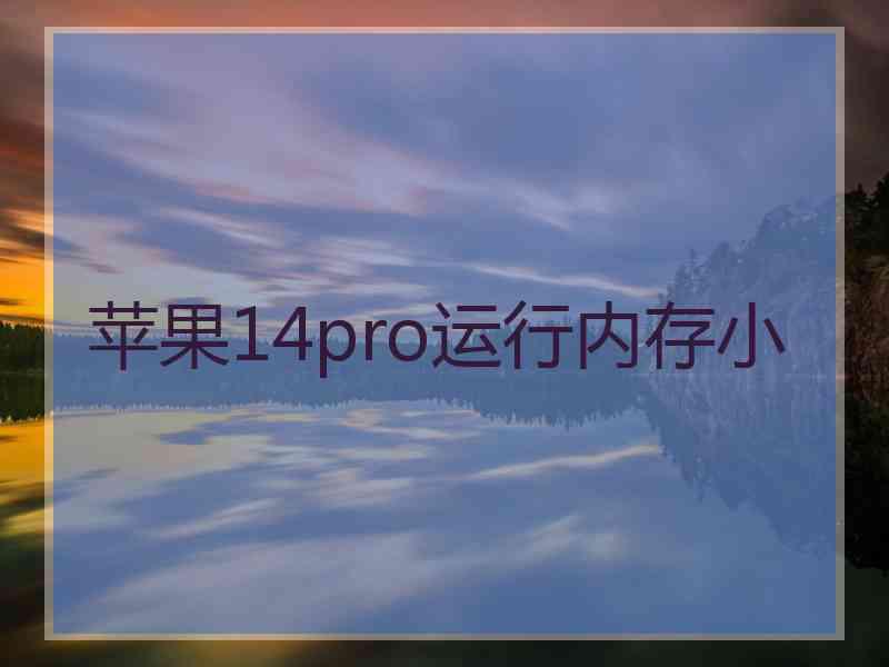 苹果14pro运行内存小