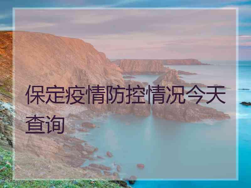 保定疫情防控情况今天查询