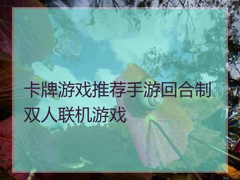 卡牌游戏推荐手游回合制双人联机游戏