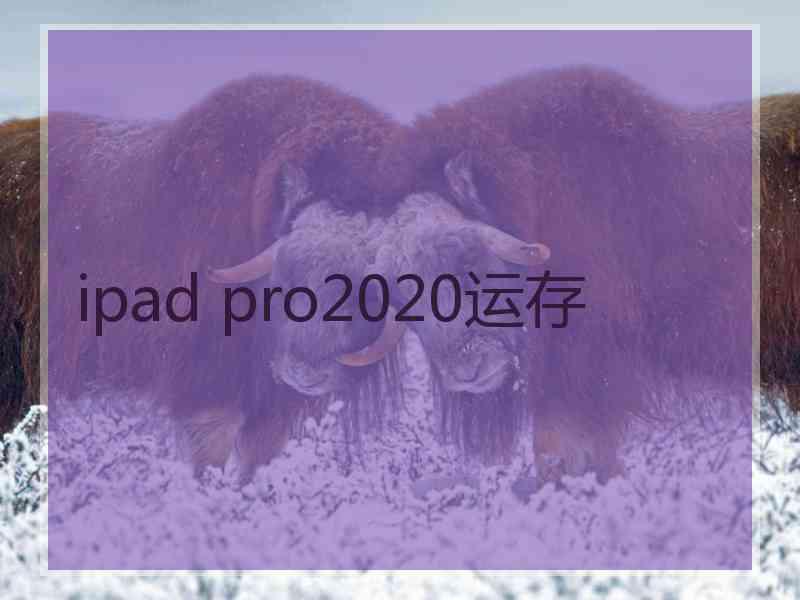 ipad pro2020运存