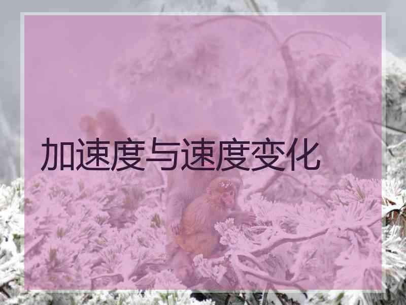 加速度与速度变化