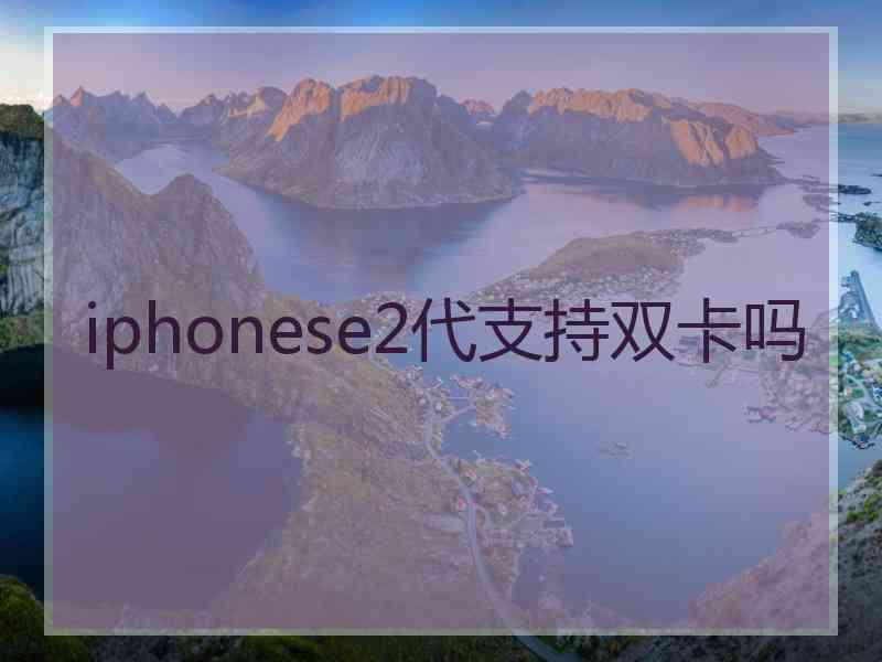 iphonese2代支持双卡吗