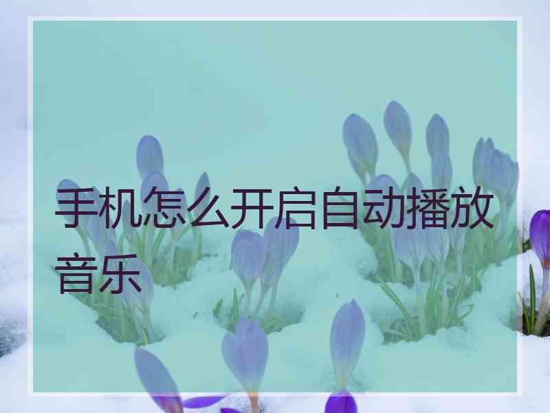 手机怎么开启自动播放音乐