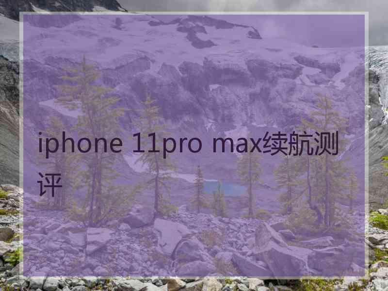 iphone 11pro max续航测评