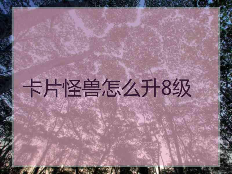 卡片怪兽怎么升8级