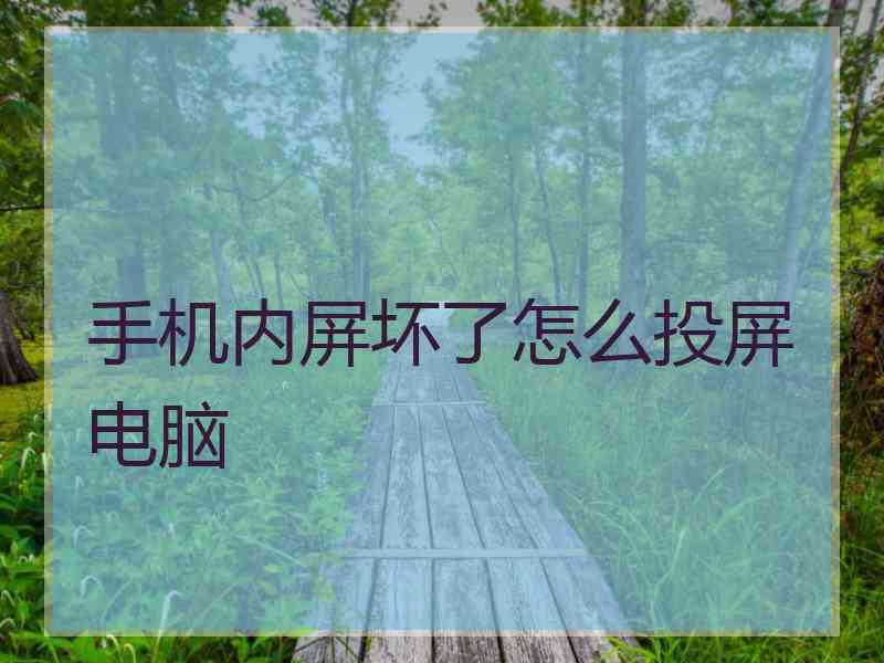 手机内屏坏了怎么投屏电脑