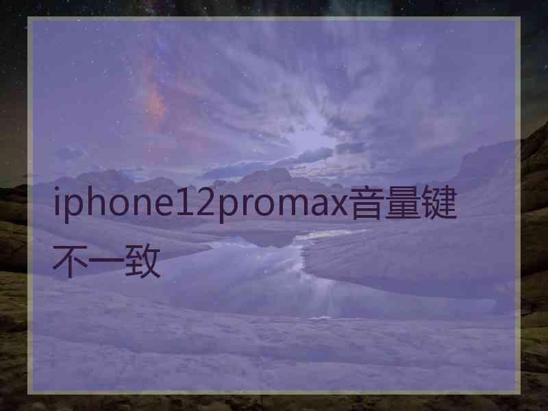 iphone12promax音量键不一致