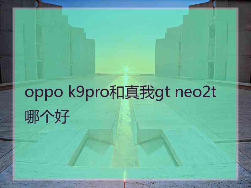 oppo k9pro和真我gt neo2t哪个好