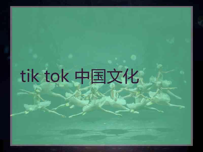 tik tok 中国文化