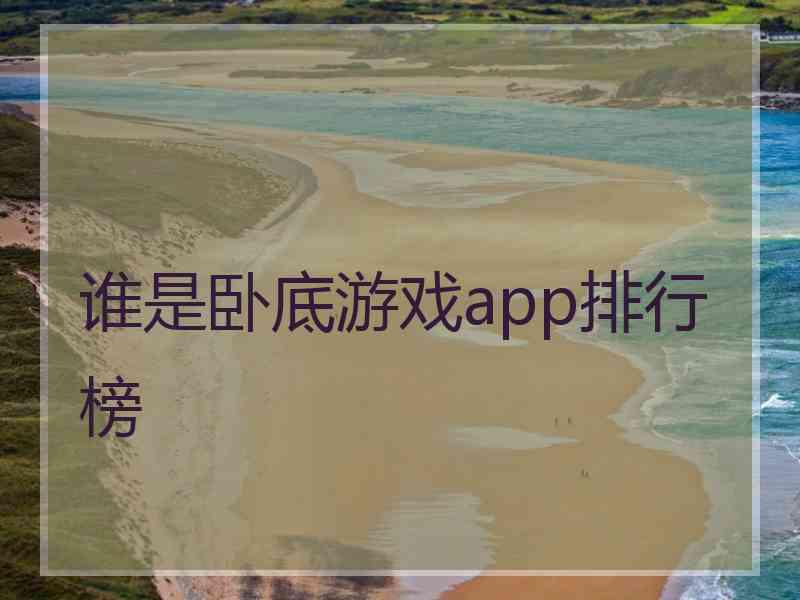 谁是卧底游戏app排行榜