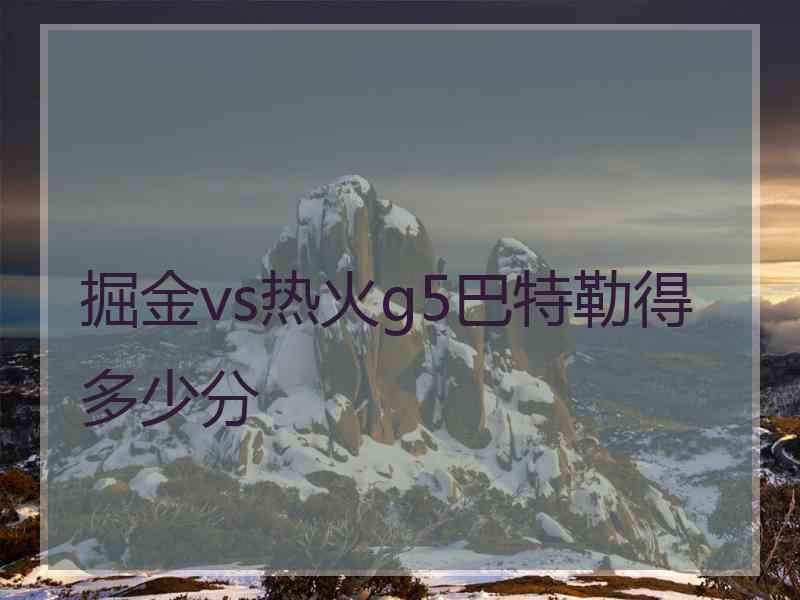 掘金vs热火g5巴特勒得多少分