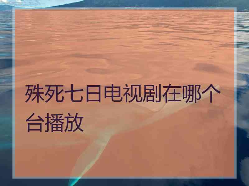 殊死七日电视剧在哪个台播放