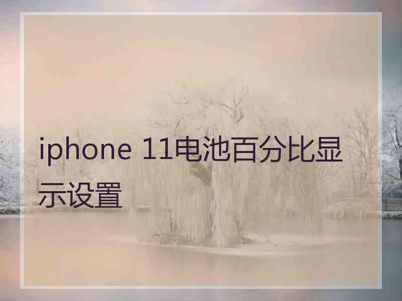 iphone 11电池百分比显示设置