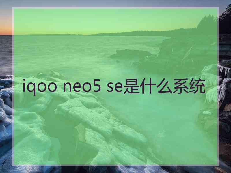 iqoo neo5 se是什么系统