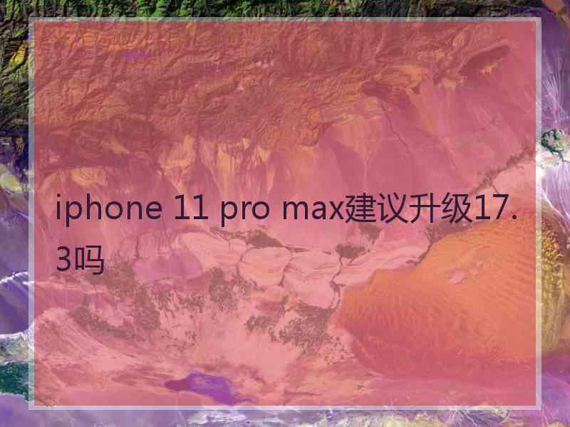 iphone 11 pro max建议升级17.3吗