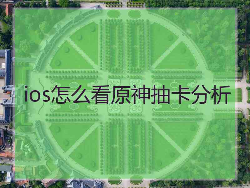 ios怎么看原神抽卡分析