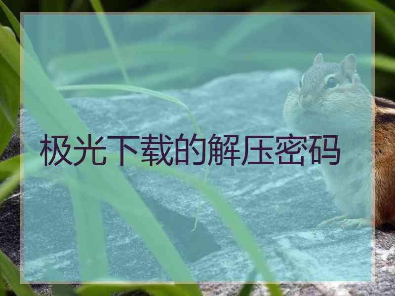 极光下载的解压密码