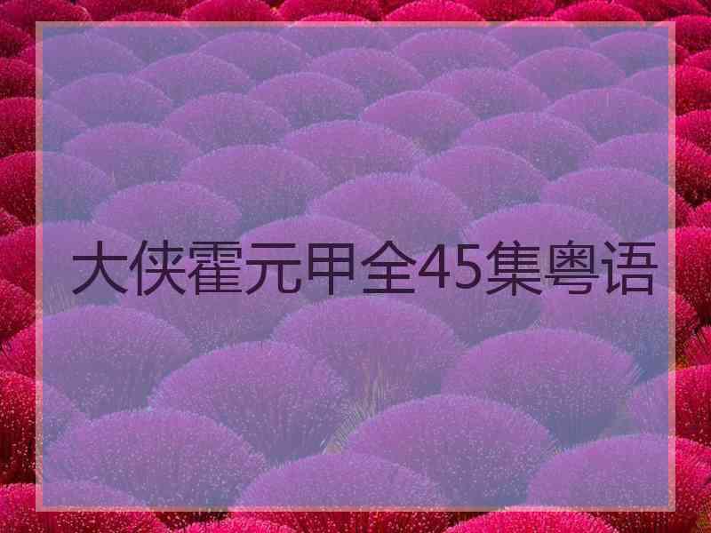 大侠霍元甲全45集粤语