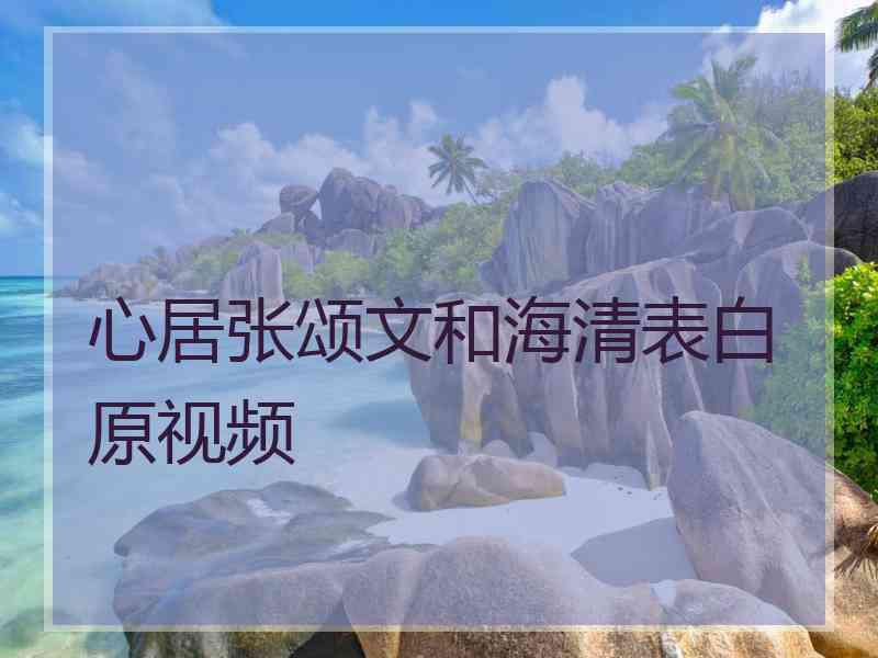 心居张颂文和海清表白原视频