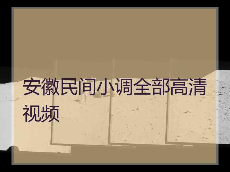 安徽民间小调全部高清视频