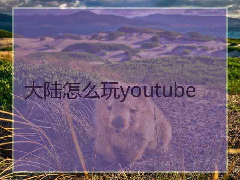 大陆怎么玩youtube