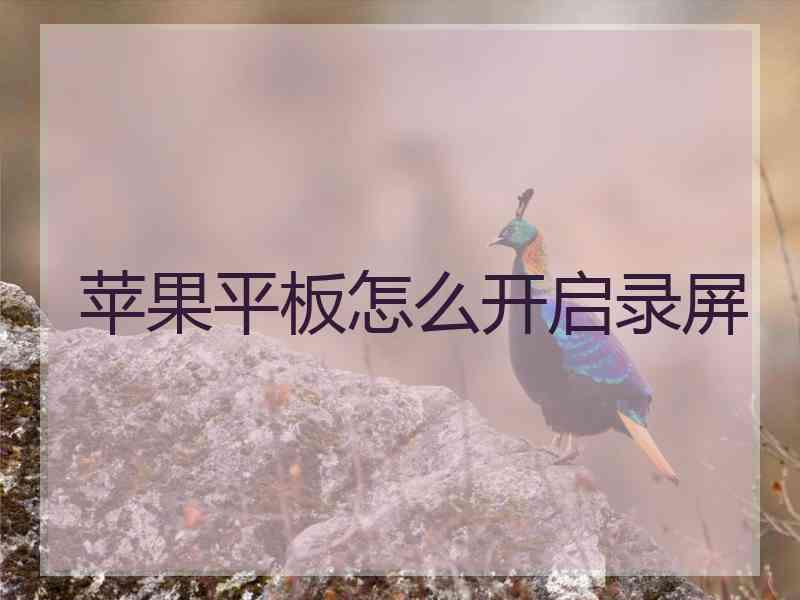 苹果平板怎么开启录屏