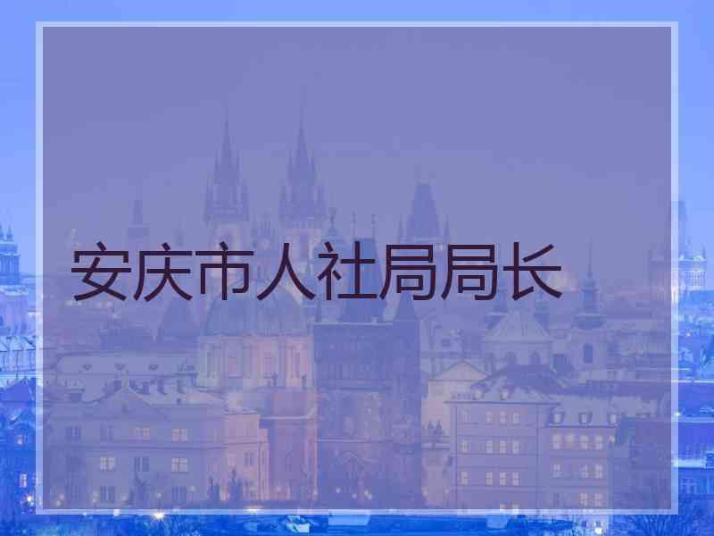 安庆市人社局局长