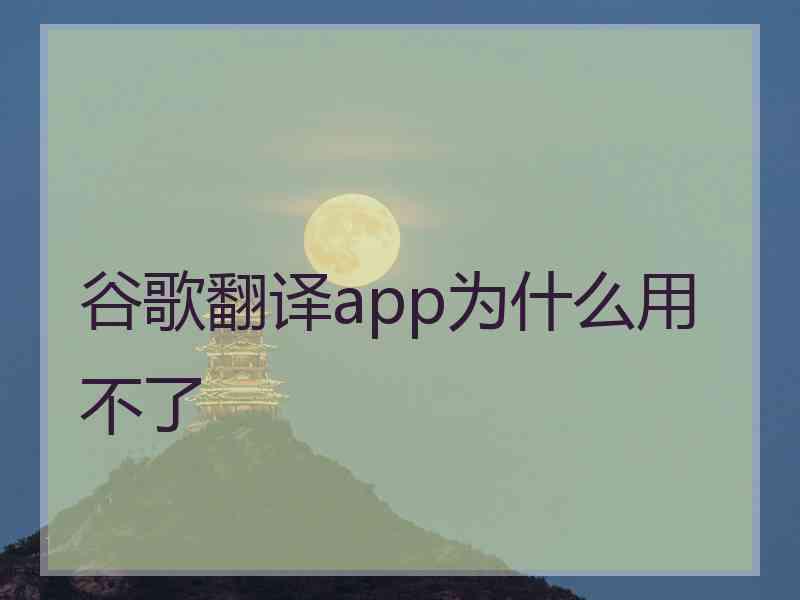 谷歌翻译app为什么用不了