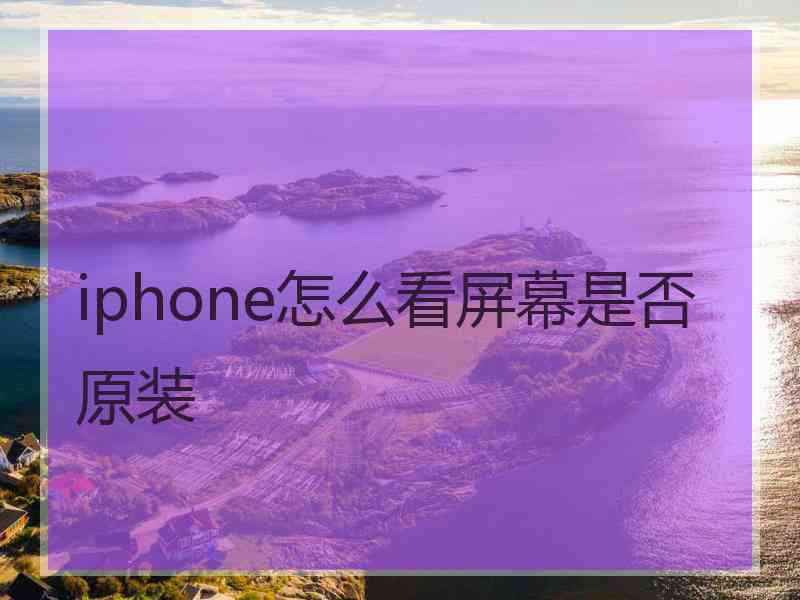 iphone怎么看屏幕是否原装