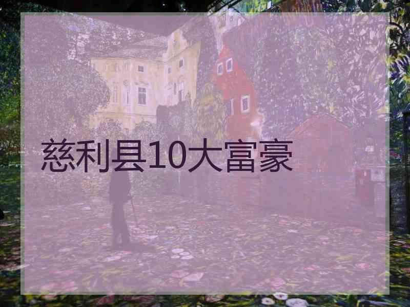 慈利县10大富豪