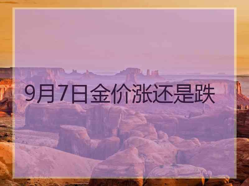 9月7日金价涨还是跌