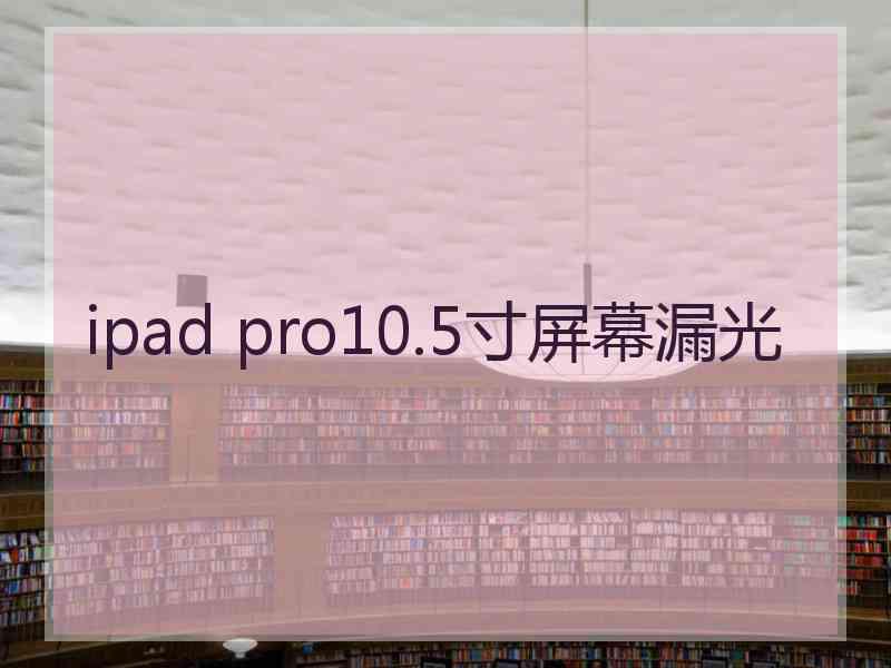 ipad pro10.5寸屏幕漏光