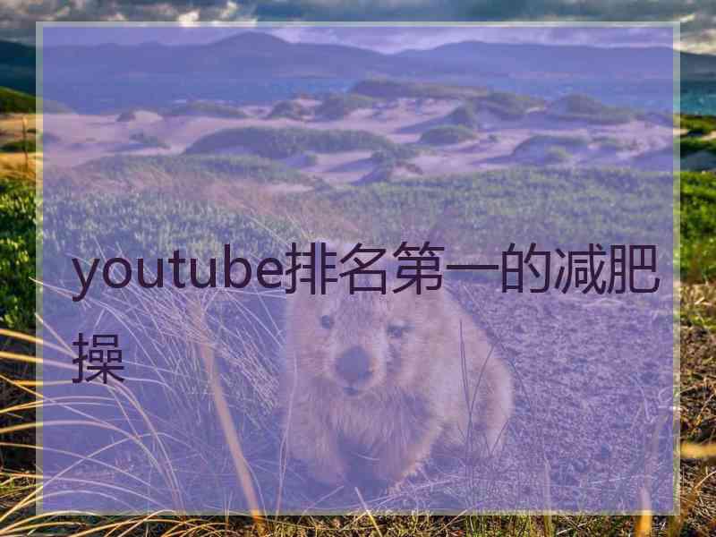 youtube排名第一的减肥操