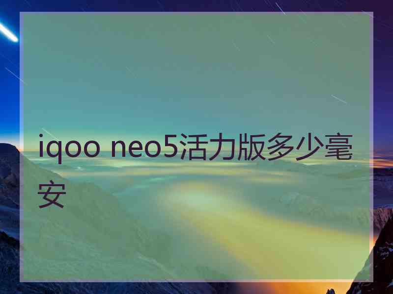 iqoo neo5活力版多少毫安