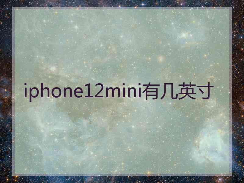 iphone12mini有几英寸