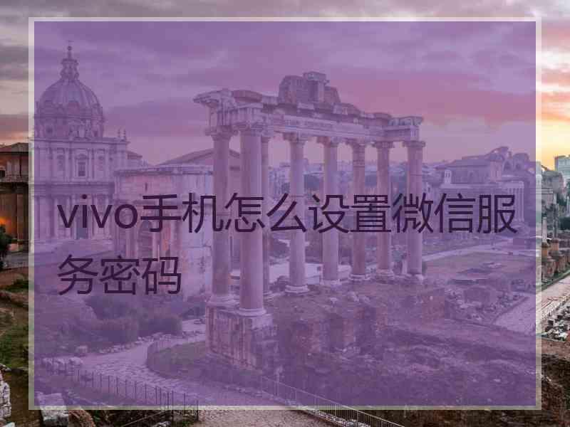 vivo手机怎么设置微信服务密码