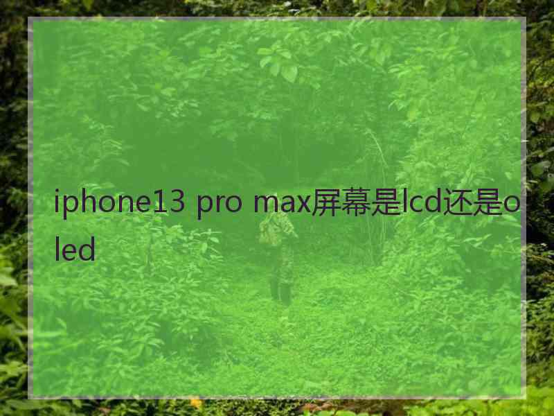 iphone13 pro max屏幕是lcd还是oled