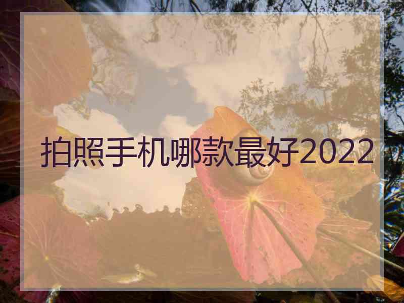 拍照手机哪款最好2022