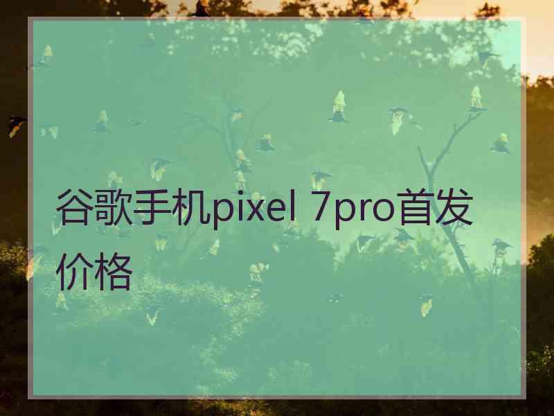 谷歌手机pixel 7pro首发价格