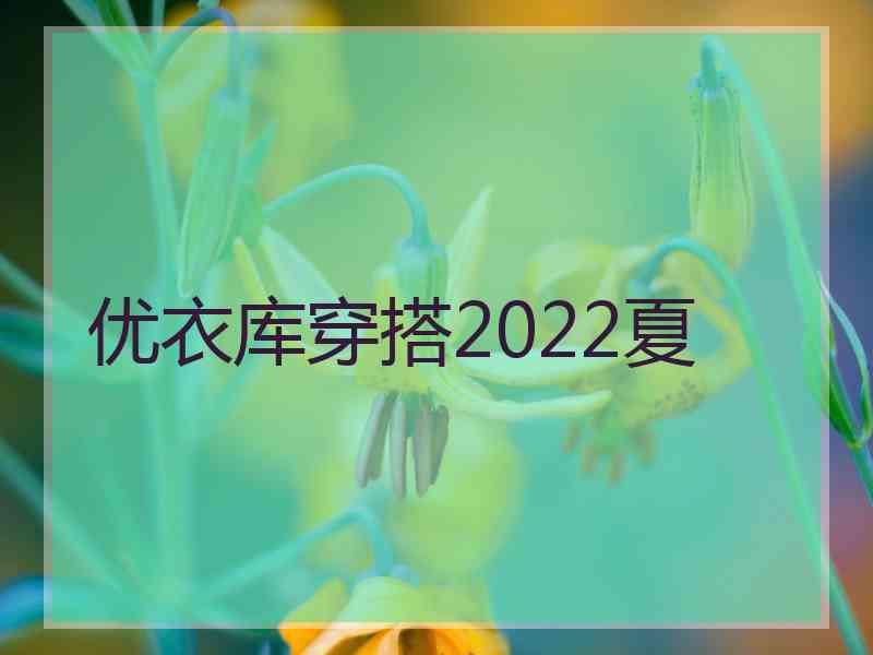 优衣库穿搭2022夏