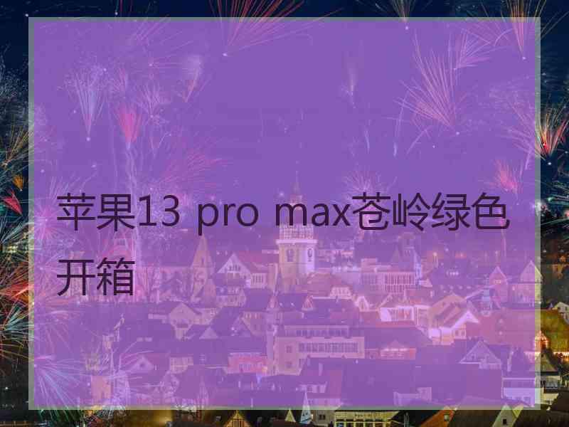 苹果13 pro max苍岭绿色开箱