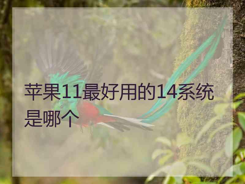 苹果11最好用的14系统是哪个