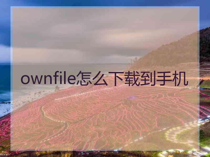 ownfile怎么下载到手机