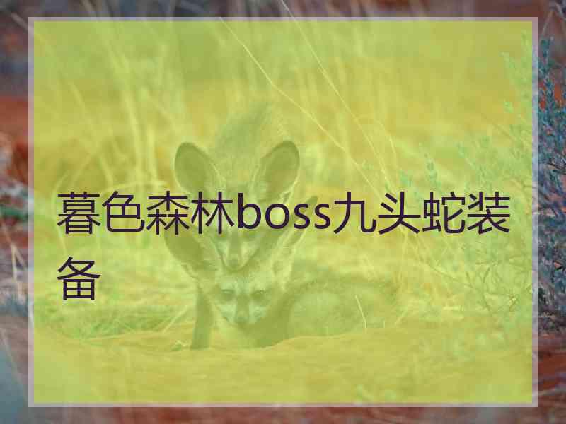 暮色森林boss九头蛇装备