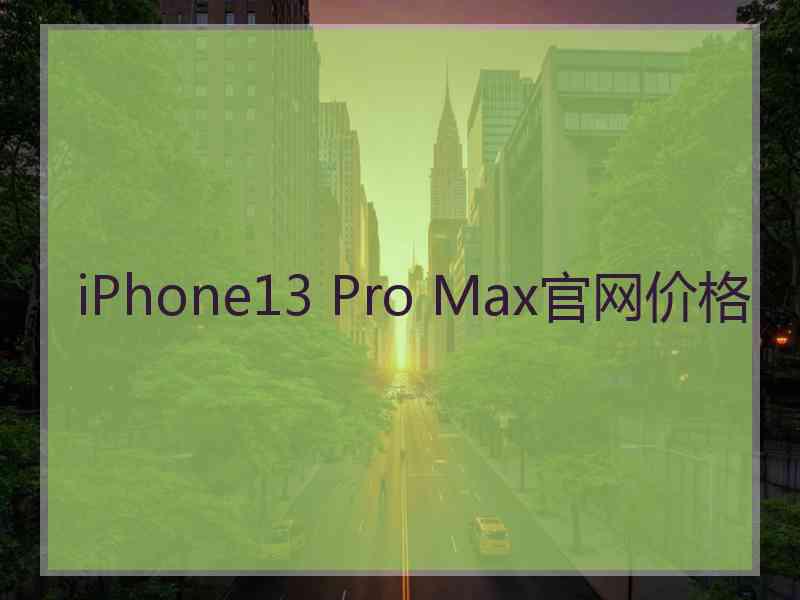 iPhone13 Pro Max官网价格
