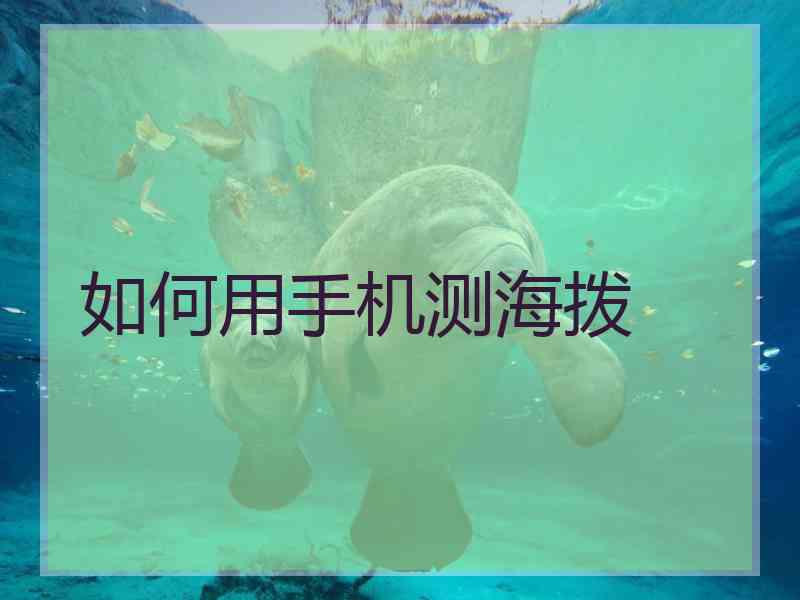 如何用手机测海拨