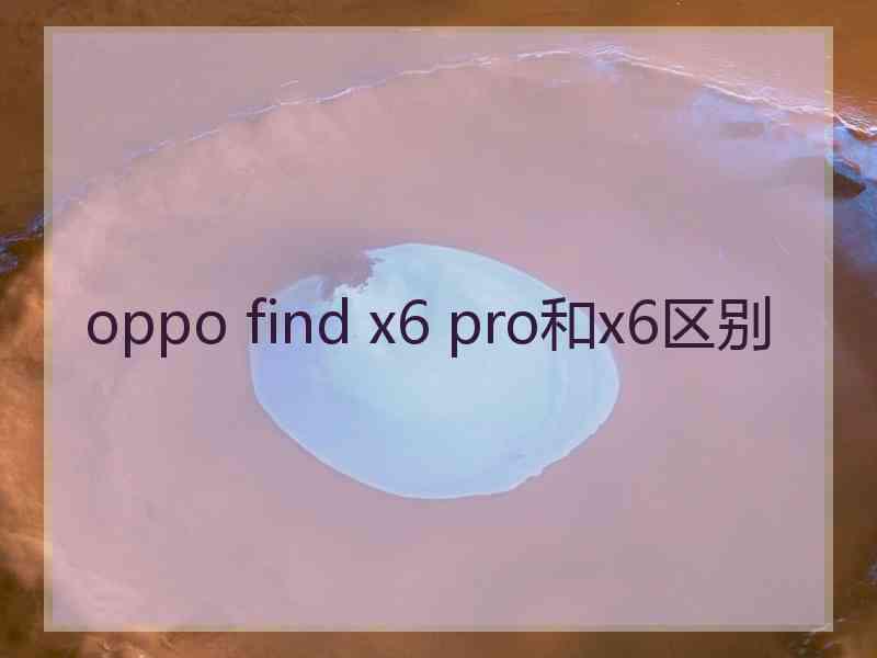 oppo find x6 pro和x6区别