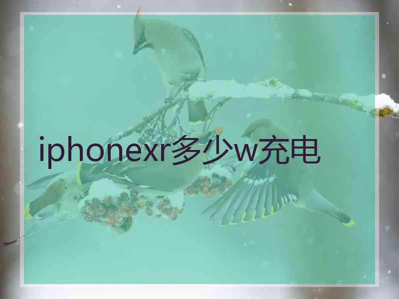 iphonexr多少w充电