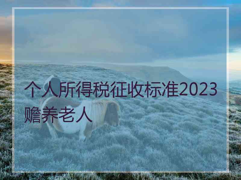 个人所得税征收标准2023赡养老人