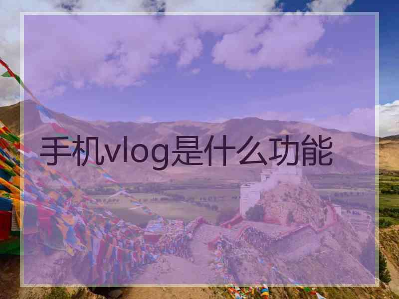 手机vlog是什么功能